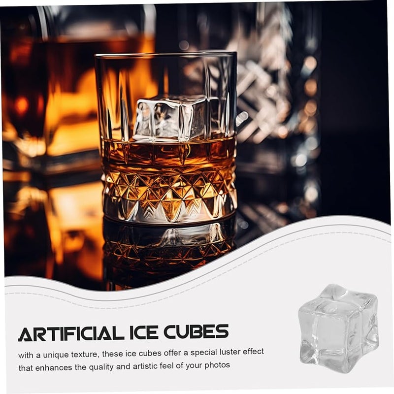 Transparent Plastic Fake Ice Cubes 20Pcs Square Reusable Photography Props - Image 3